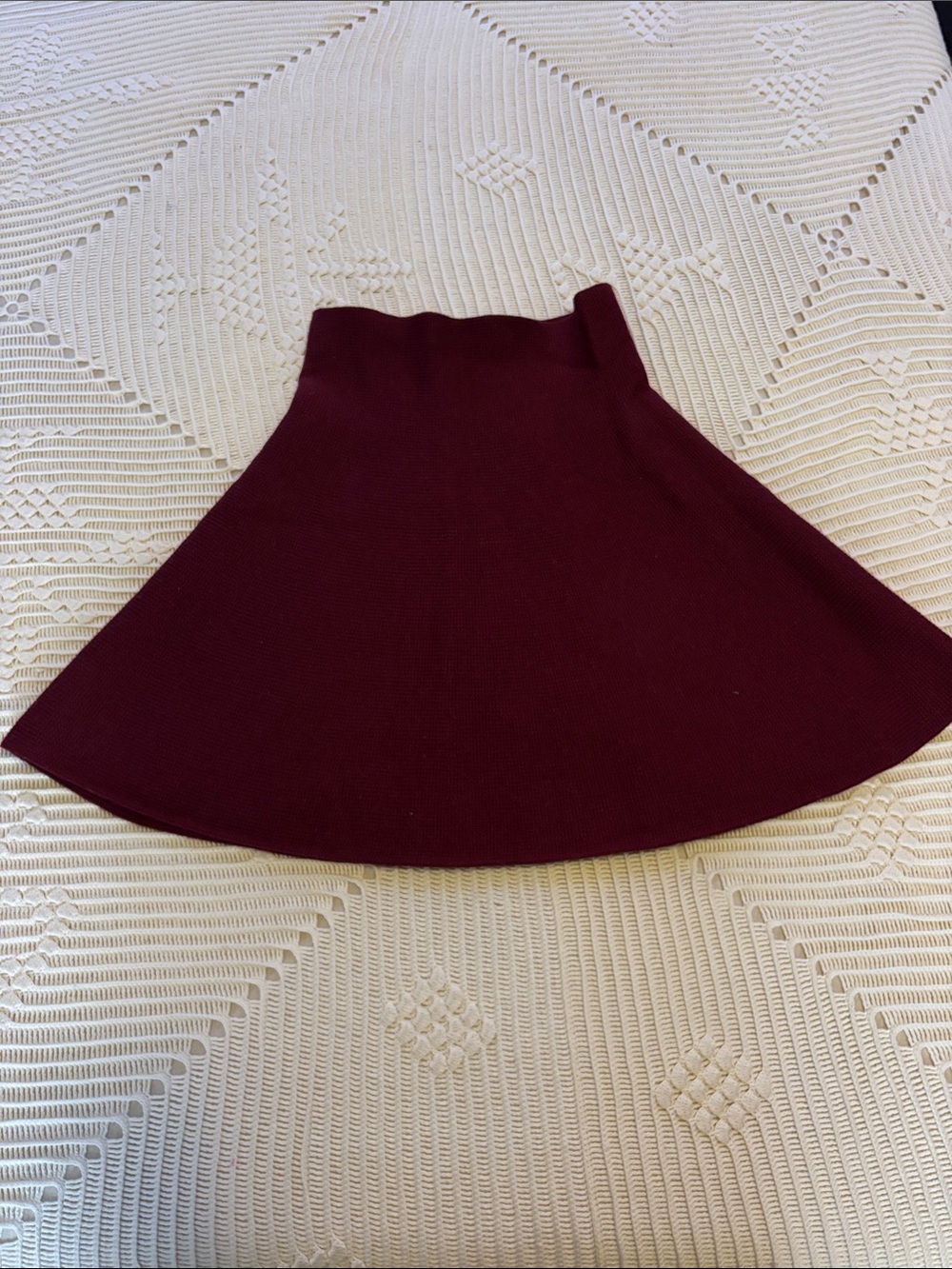 Zara Burgundy Circle Skirt